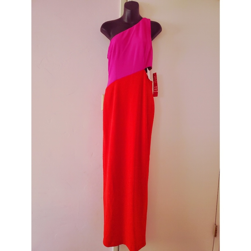 🍭🍸CALVIN KLEIN WOMEN'S COLOR BLOCK GOWN🍸🍭